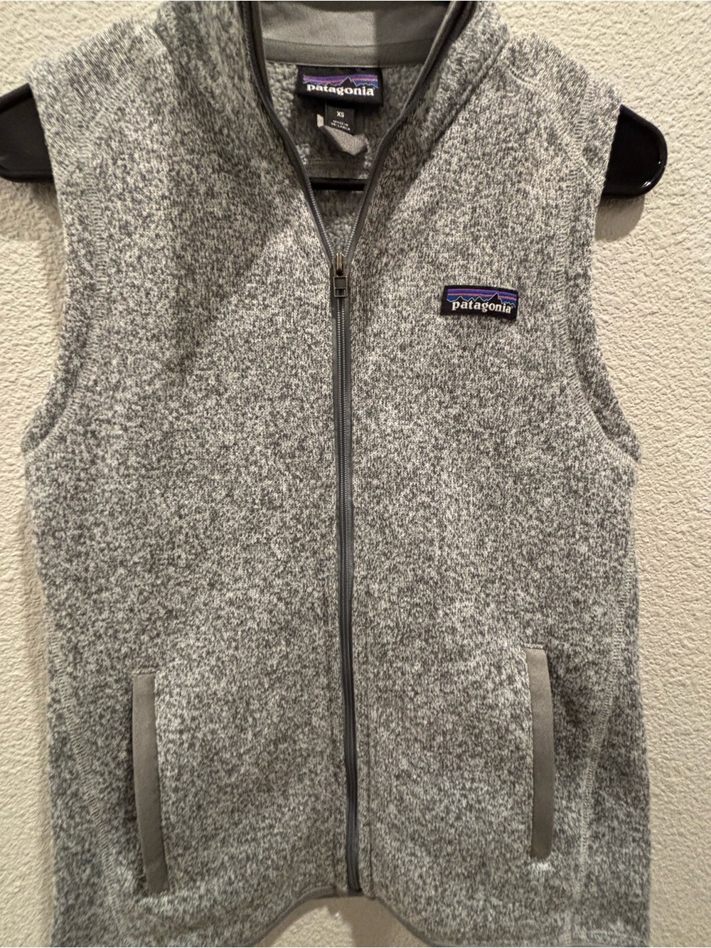 Patagonia Youth Heather Gray Fleece Vest with Zip